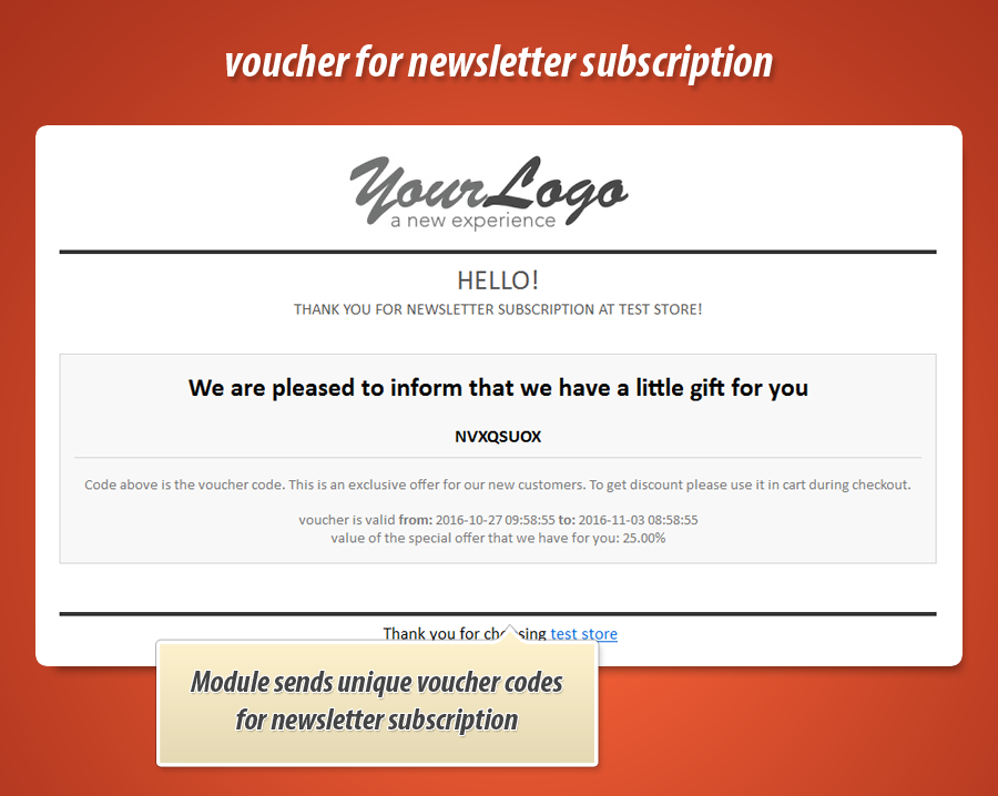 Image 3: Unique voucher for newsletter signup