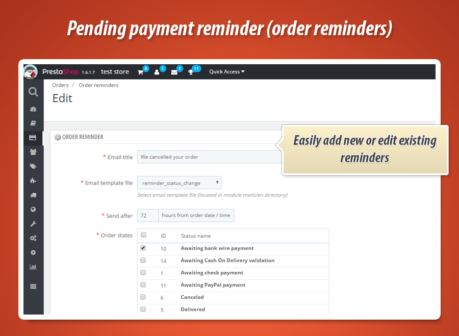 Foto 15: Enviar recordatorios sobre pedidos impagos