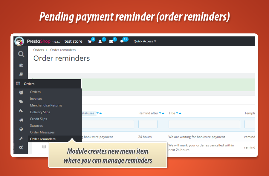 Foto 17: Enviar recordatorios sobre pedidos impagos