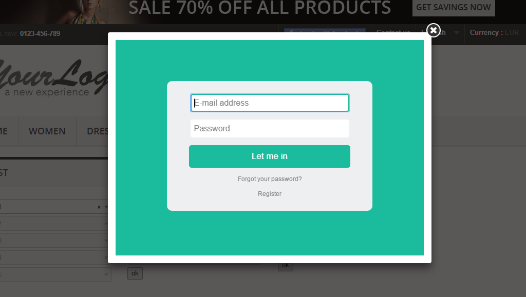 Zdjęcie 3: Logowanie PopUp