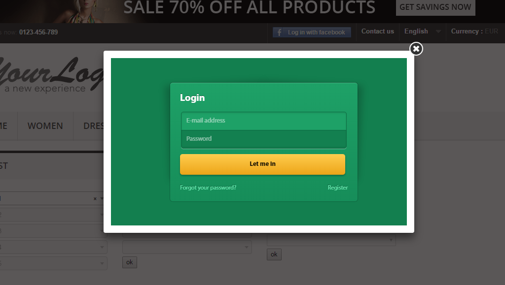 Zdjęcie 2: Logowanie PopUp