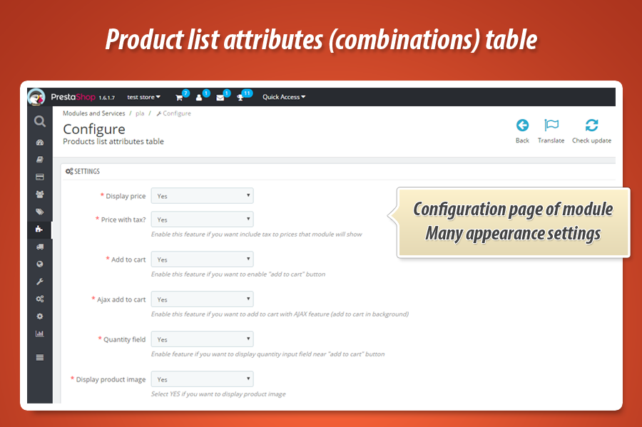 Image 20: Product list attributes (combinations)
