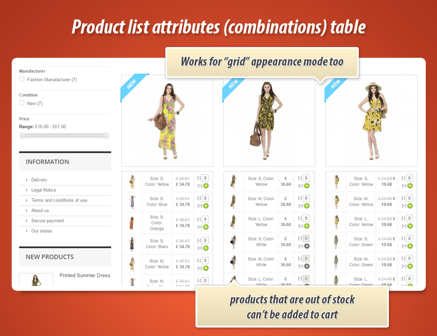 Image 17: Product list attributes (combinations)