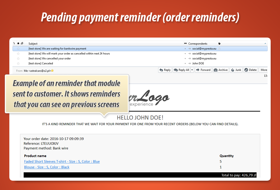 Foto 12: Enviar recordatorios sobre pedidos impagos