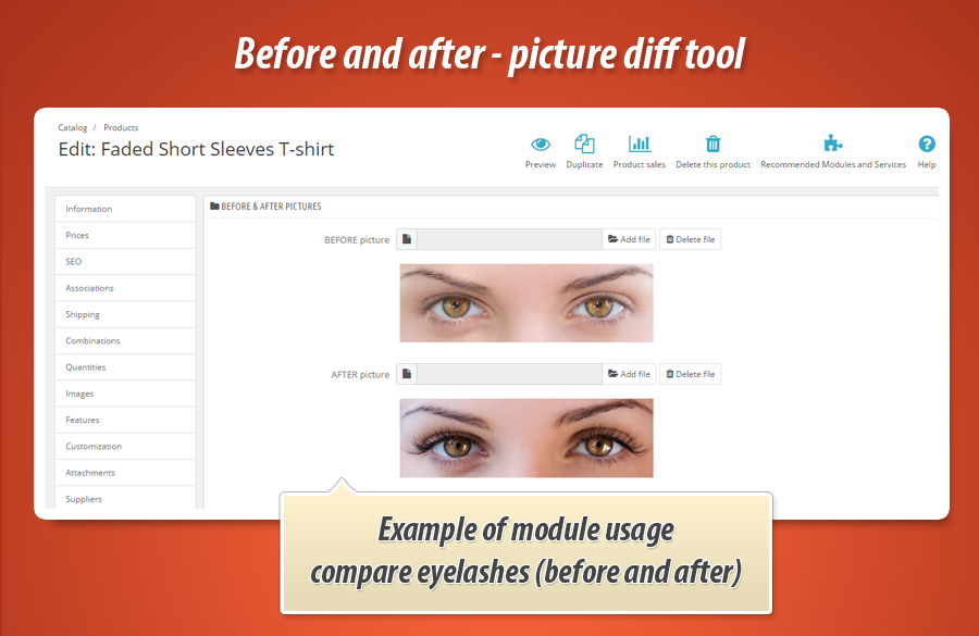 Image 3: Before & after - pictures diff tool