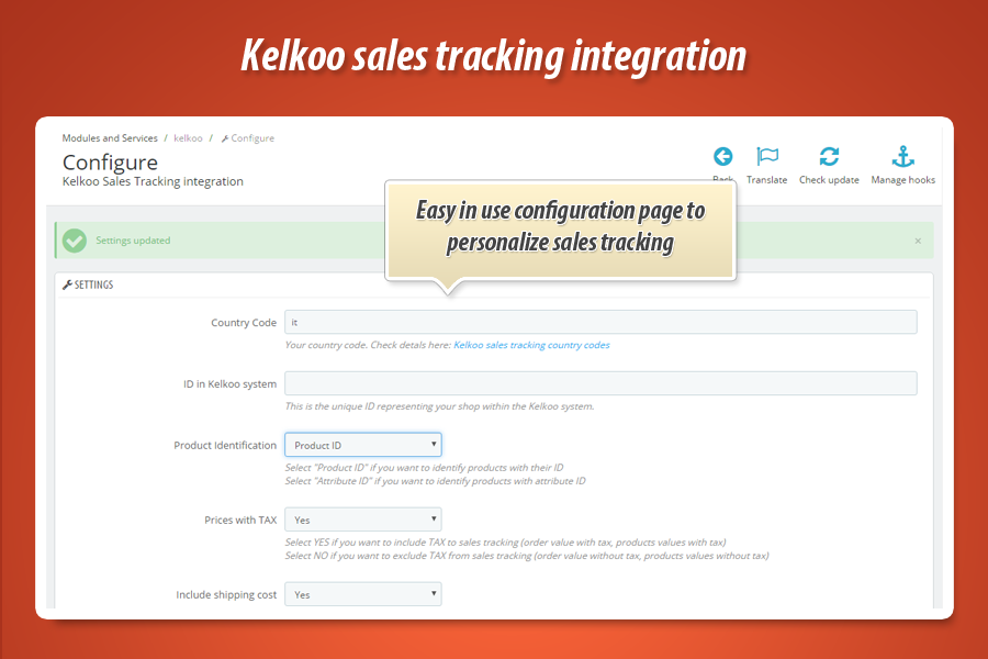 Foto 1: Kelkoo Sales Tracking Integration