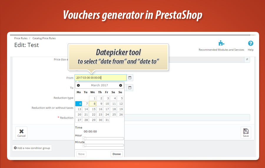 Questions about voucher codes addons for PrestaShop