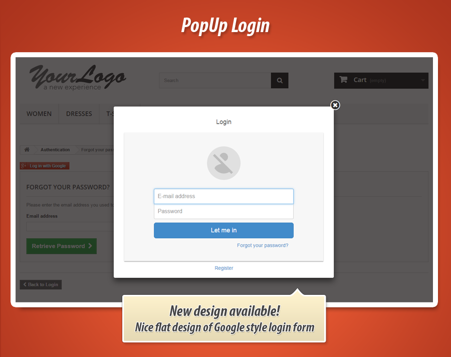 Zdjęcie 1: Logowanie PopUp