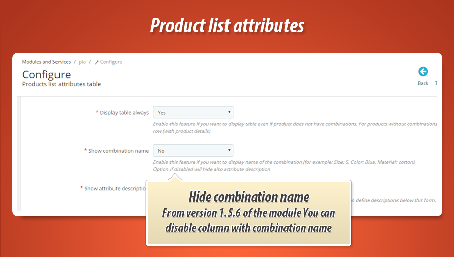 Image 10: Product list attributes (combinations)