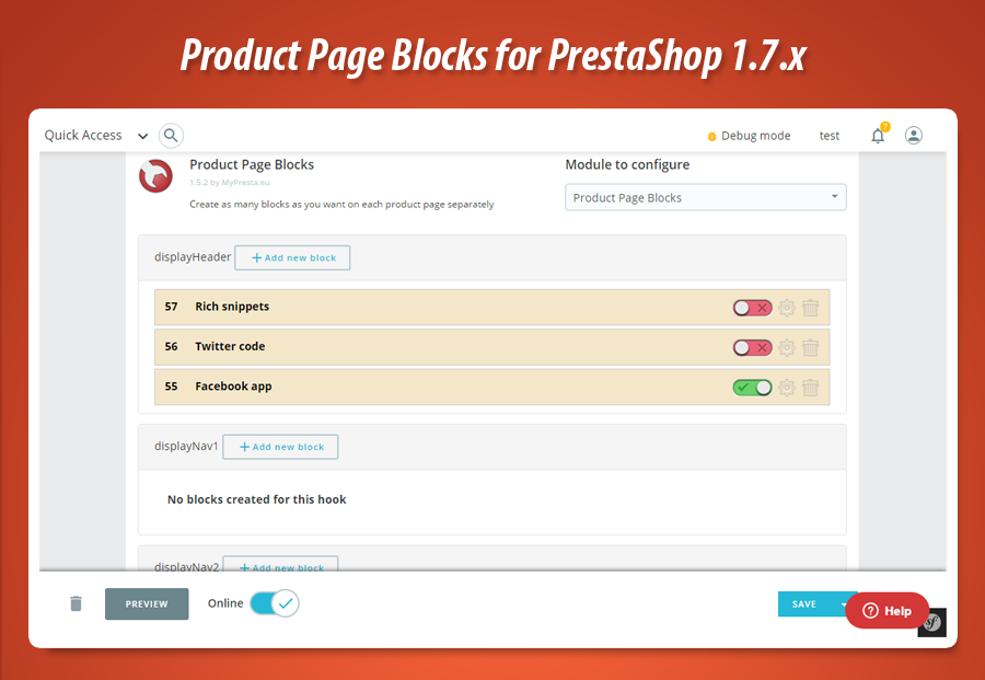 Foto 2: Bloques de contenido de la página del producto