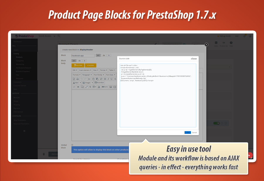Foto 1: Bloques de contenido de la página del producto