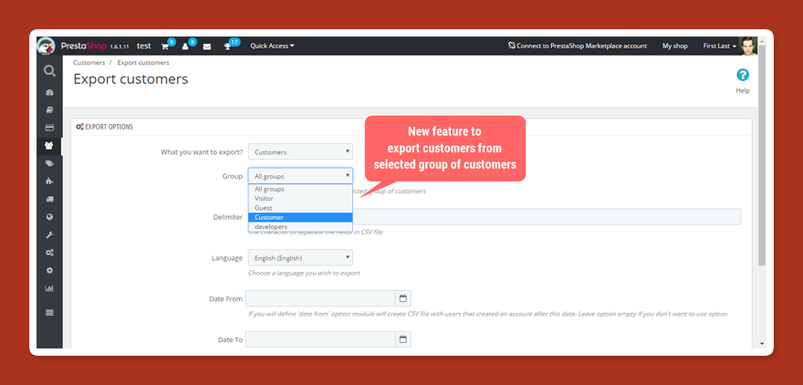 Foto 1: Kunden mit Adresse exportieren