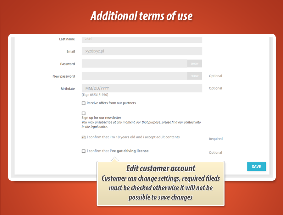 Image 7: Additional checkboxes during register