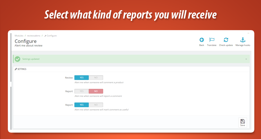 Foto 4: Recibir notificación sobre la revisión del producto