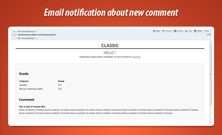 Foto 3: Recibir notificación sobre la revisión del producto