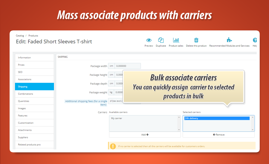 Photo 8: Attribuer transporteur en masse
