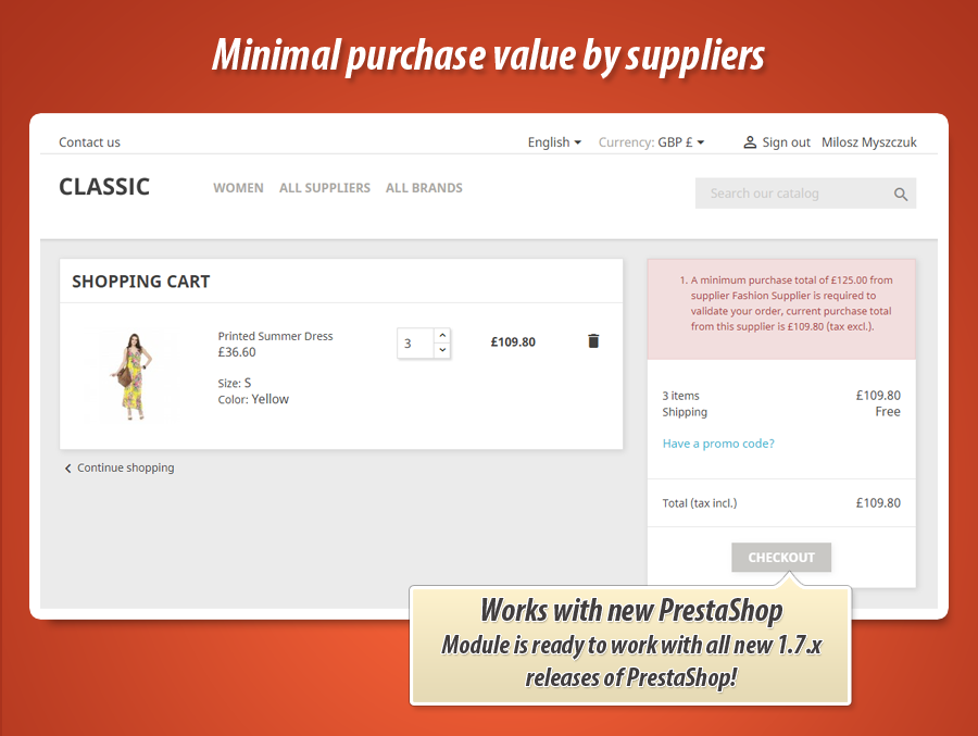 Foto 1: Valor de pedido mínimo por proveedor