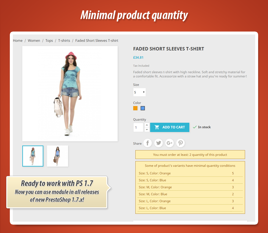 What is the hook name used by minimal product quantity prestashop module?