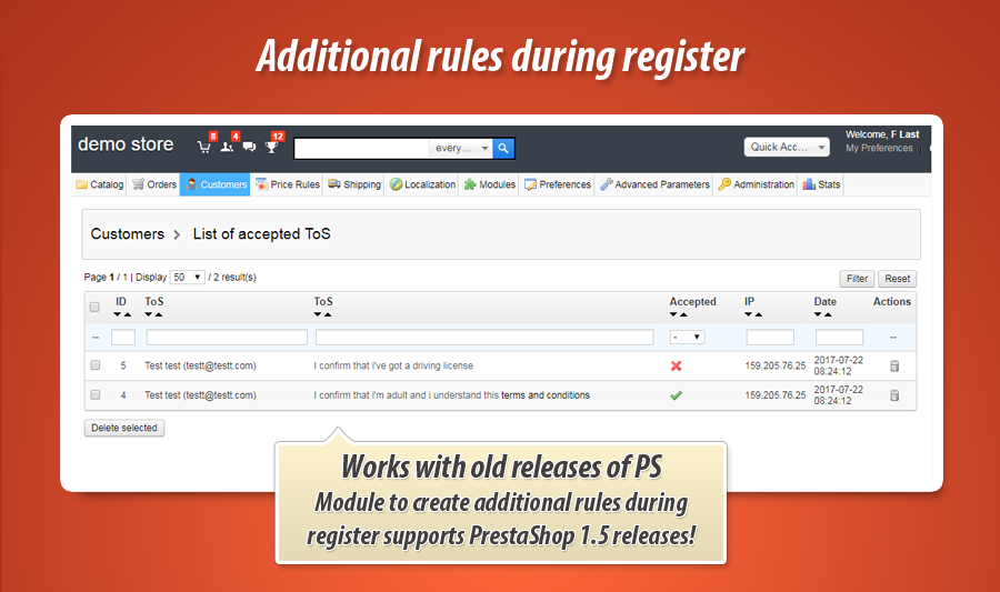 Image 5: Additional checkboxes during register
