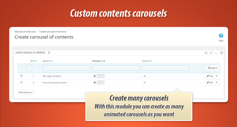 Photo 5: Carousel contenu personnalisé