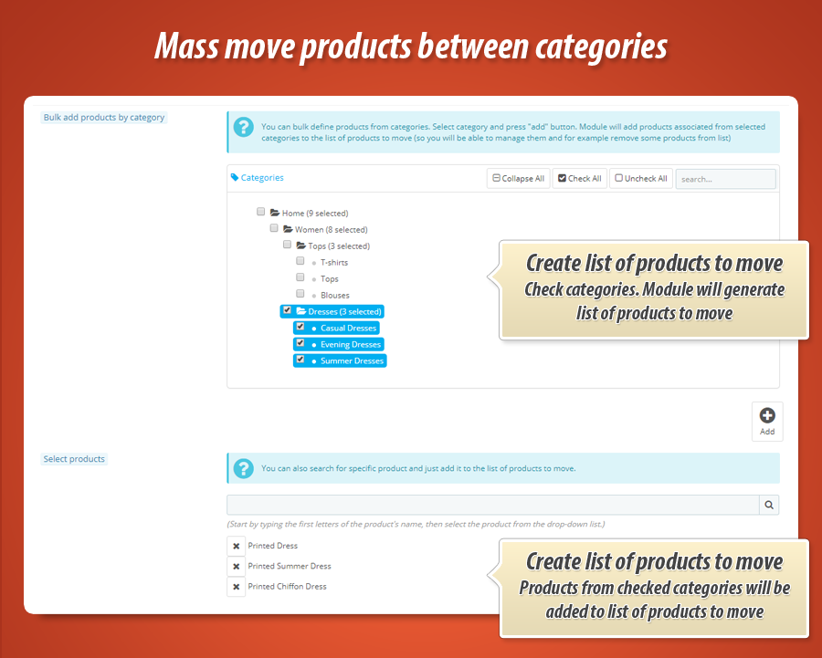 Foto 3: Mover / Atribuir Produtos a Categorias em Massa