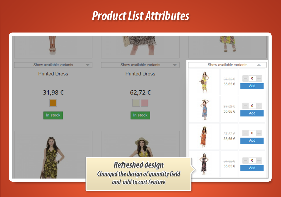 Image 8: Product list attributes (combinations)