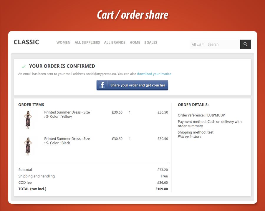 Zdjęcie 1: Facebook Cart Share + kod rabatowy