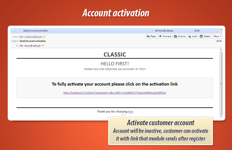 Foto 5: Activación de cuenta por enlace de correo electrónico