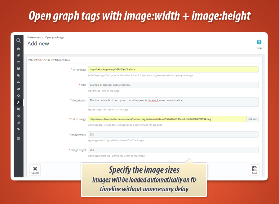 Foto 3: Etiquetas Open Graph de Faceboo