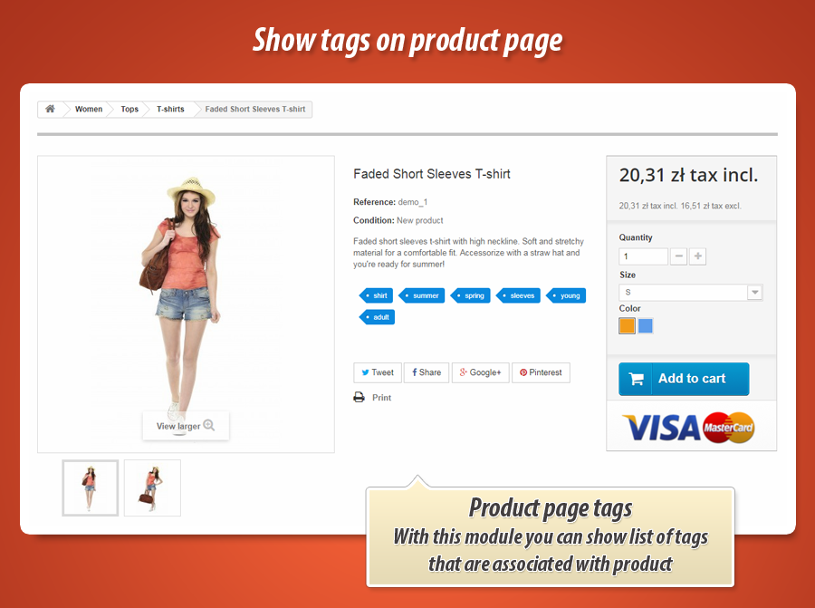 Image 3: Show tags on product page