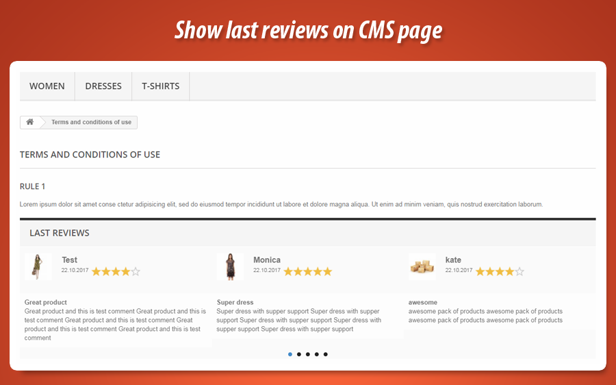 Foto 1: Productos en páginas CMS