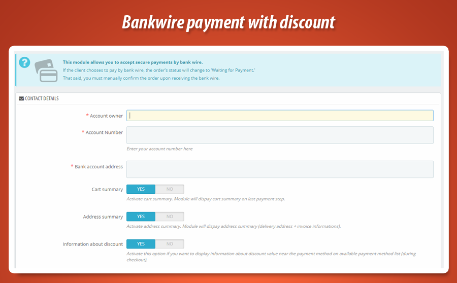 Foto 9: Pago por transferencia bancaria con descuento