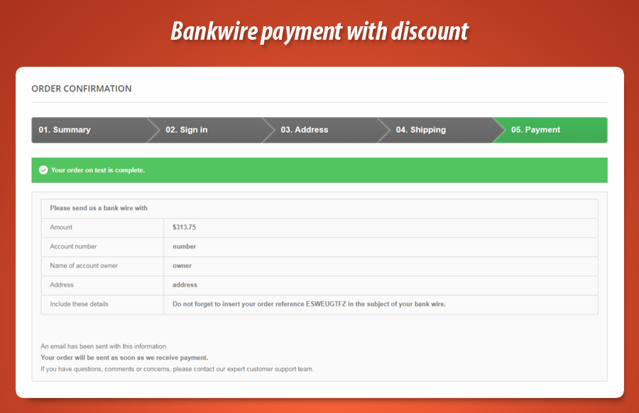 Foto 10: Pago por transferencia bancaria con descuento