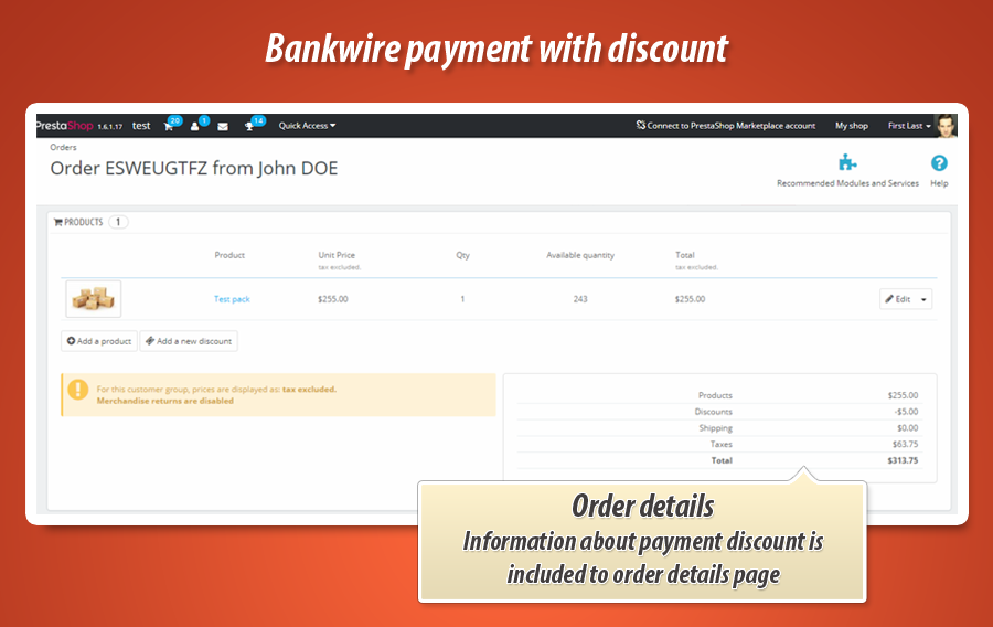 Foto 7: Pago por transferencia bancaria con descuento