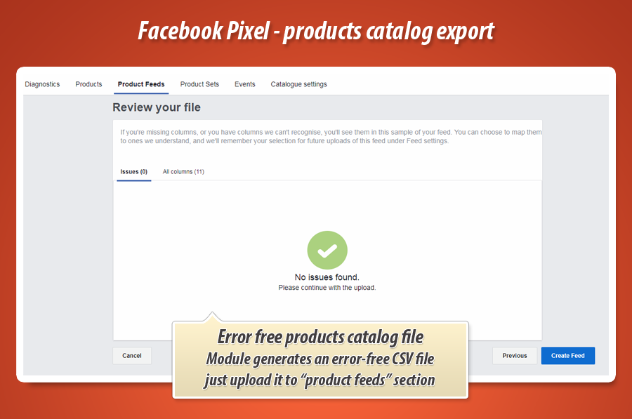 Foto 10: Exportar catálogo para anuncios dinámicos de píxeles de Facebook