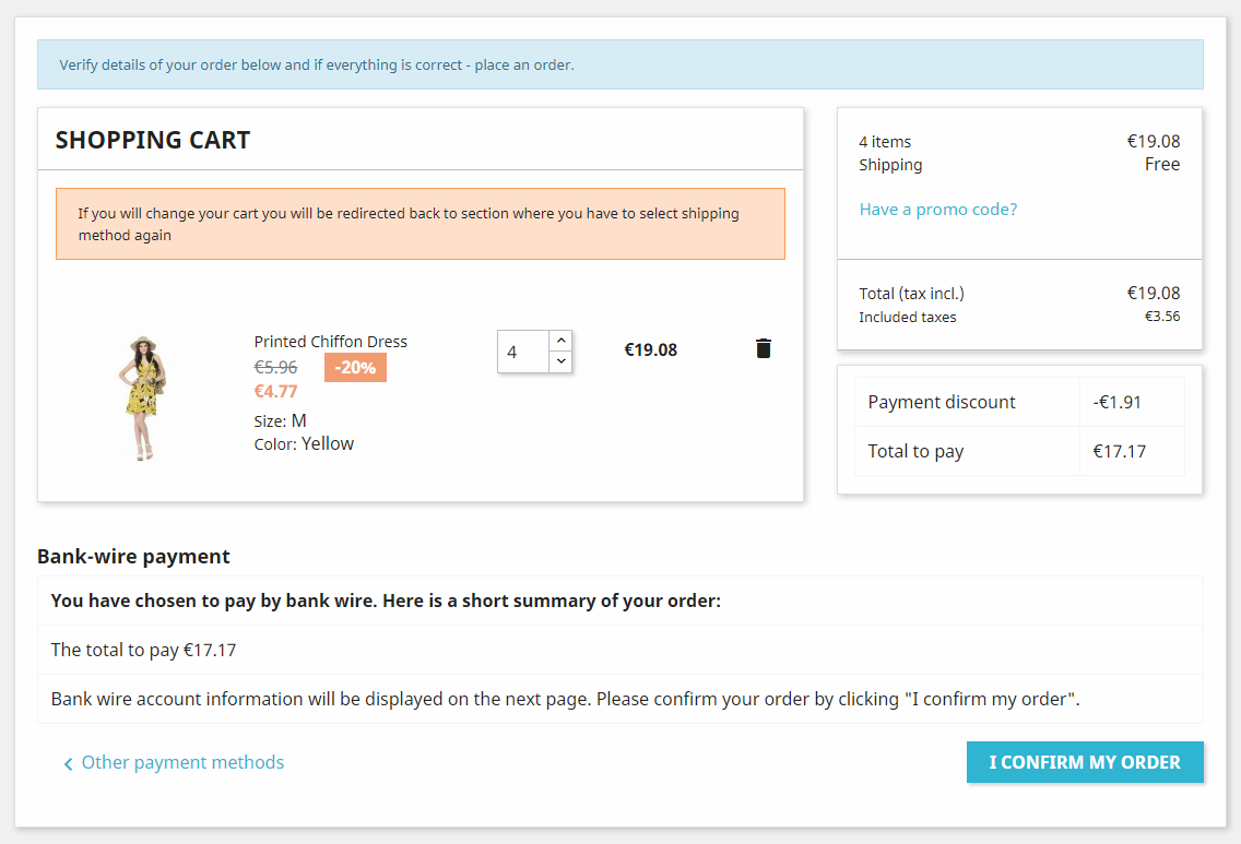 Foto 4: Pago por transferencia bancaria con descuento