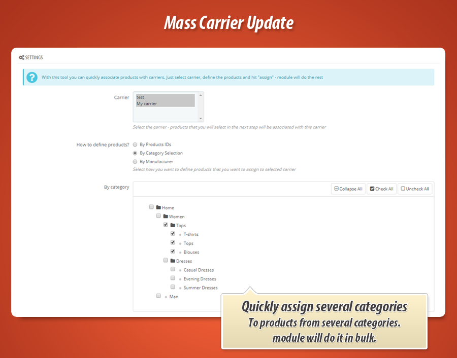 Photo 5: Attribuer transporteur en masse