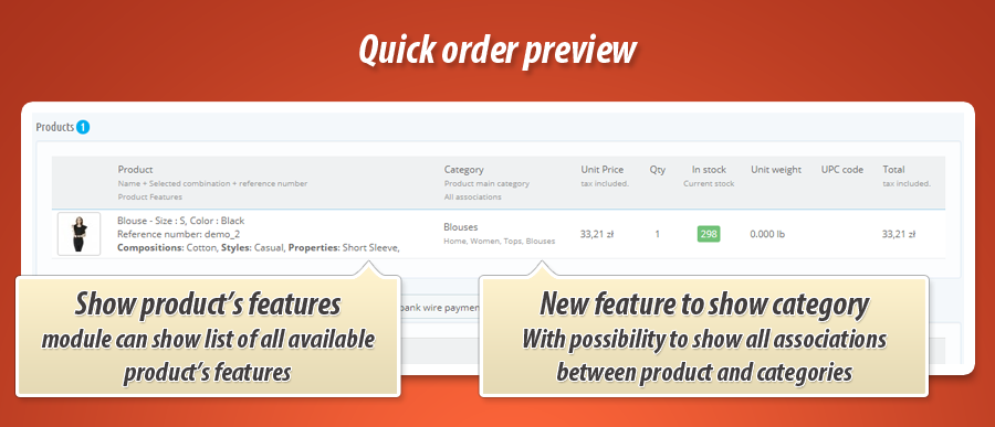 Foto 2: Detalles del pedido de vista previa rápida