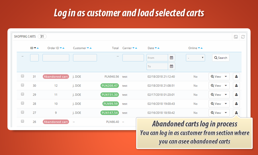 Log in as customer and customer portofilio modules can work together?