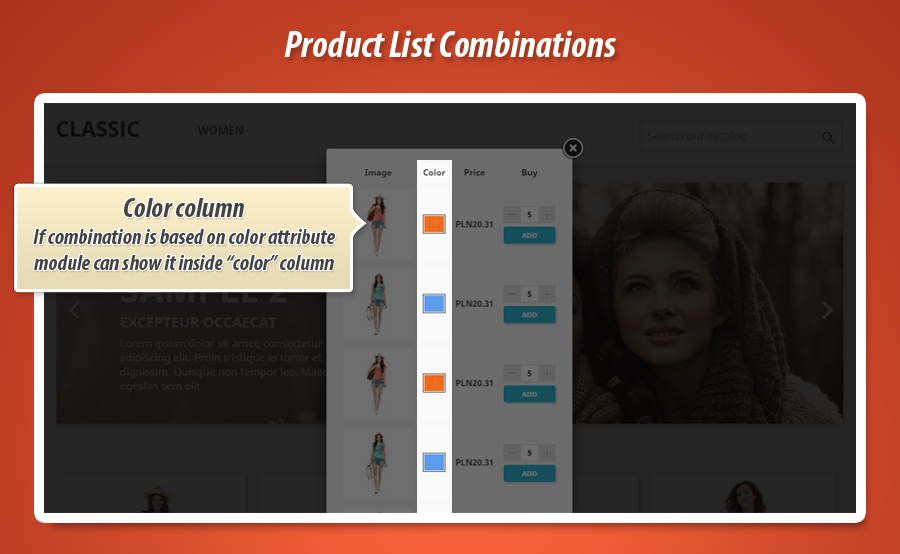 Image 5: Product list attributes (combinations)