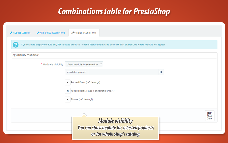 Image 4: Product list attributes (combinations)