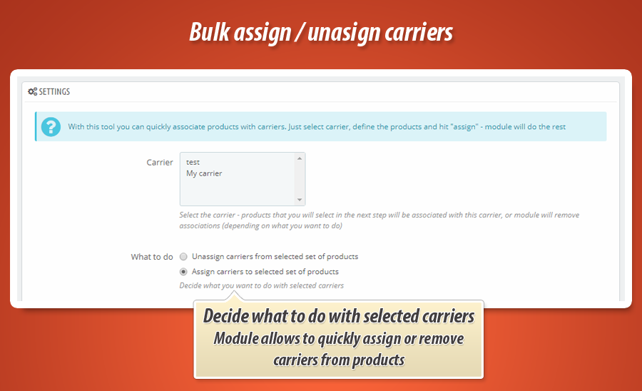 Photo 4: Attribuer transporteur en masse