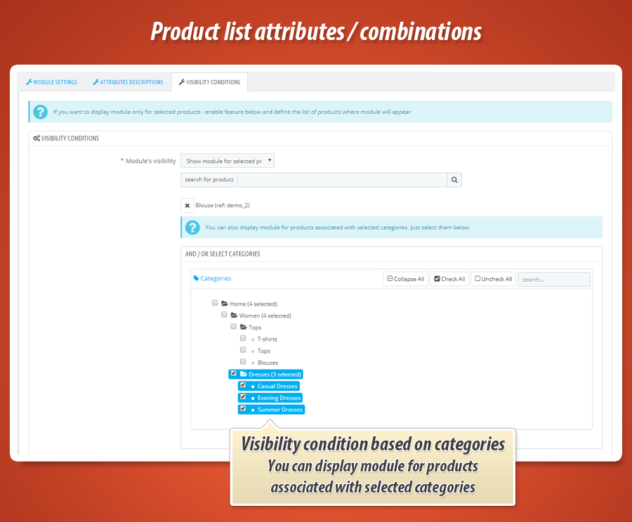 Image 3: Product list attributes (combinations)