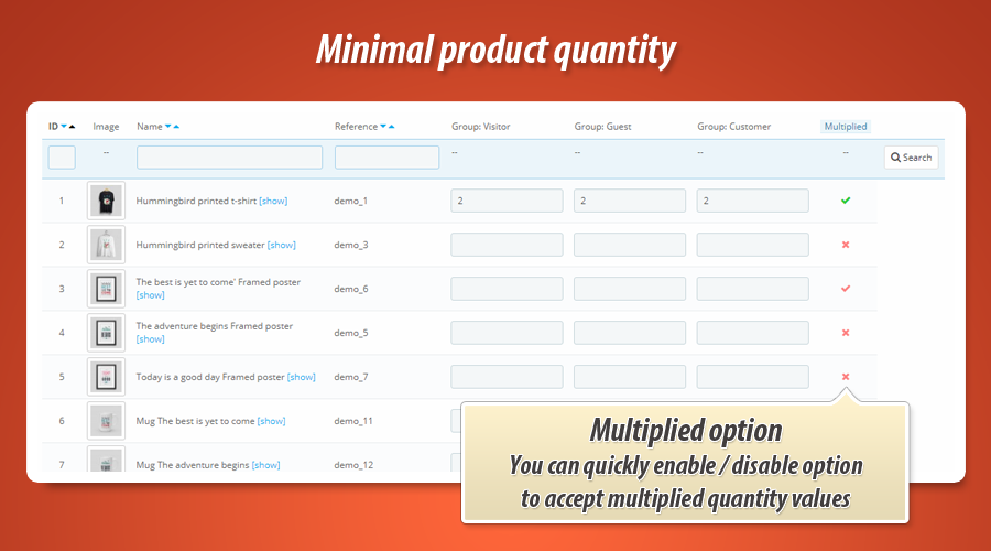 Foto 3: Cantidad mínima de producto