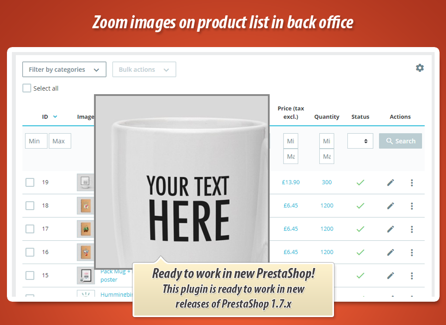 Photo 2: Agrandissement des images dans la liste des produits dans le panneau d administration