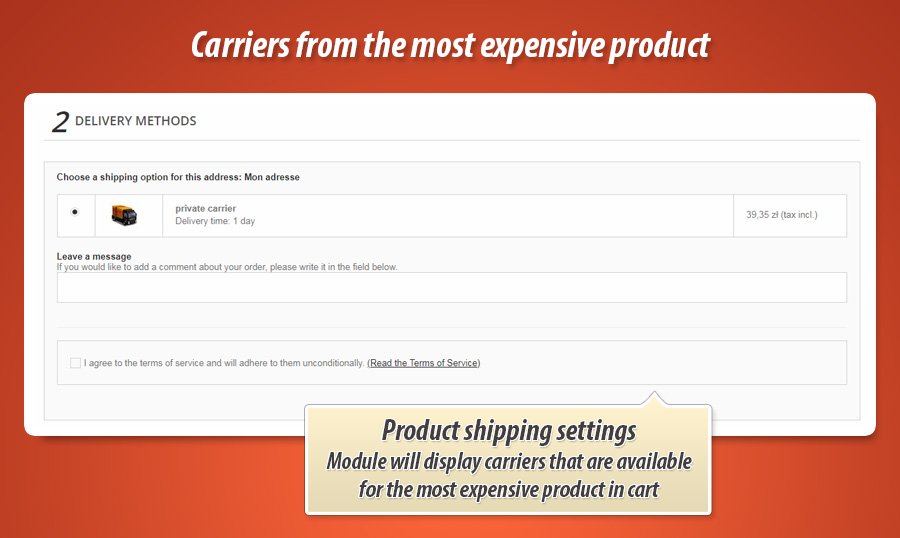 Foto 3: Métodos de envío (transportistas) del producto más caro