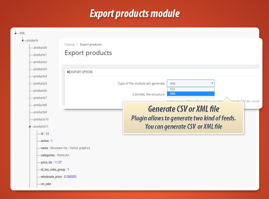Export products in PrestaShop to XML for price comparison websites