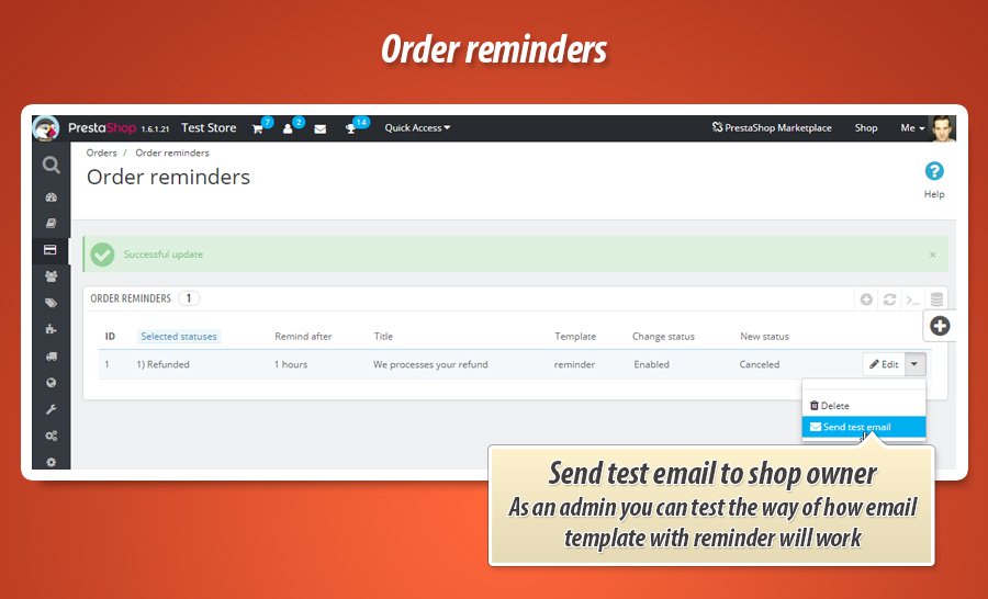 Foto 8: Enviar recordatorios sobre pedidos impagos