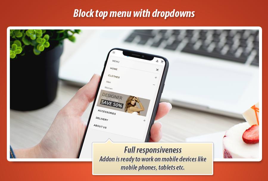 Image 1: Top horizontal menu with dropdowns