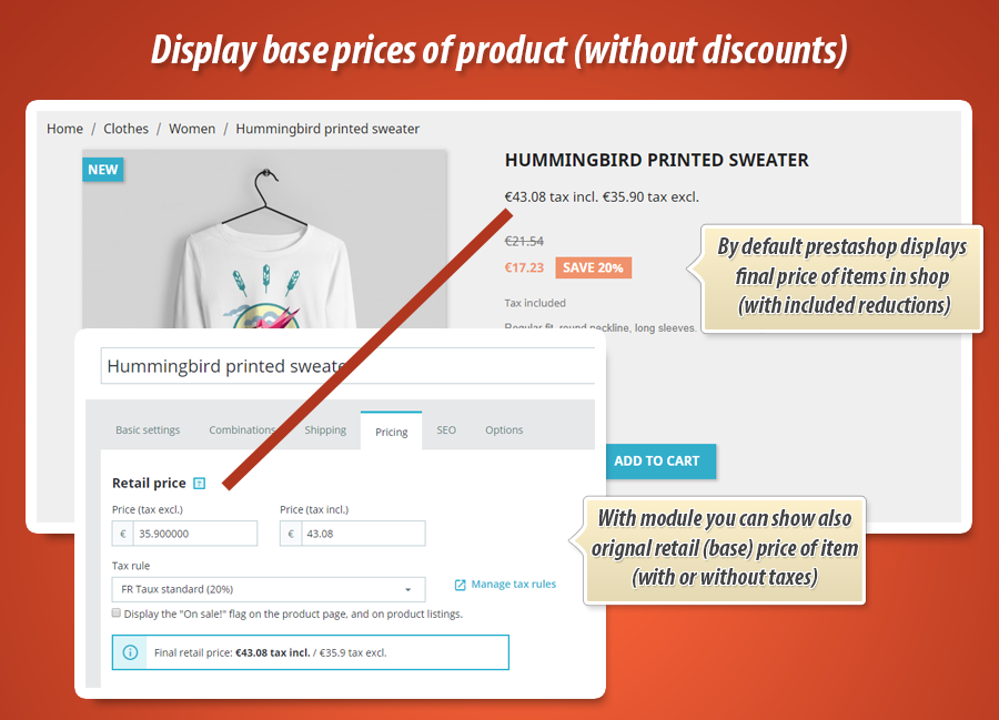 Photo 1: Afficher prix de base (sans remises)